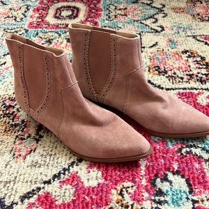 Joes Jeans Light Pink Ankle Stretch Cowboy Boots, Womens 7, elastic panel